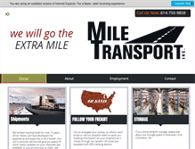 Tablet Screenshot of miletransportinc.com